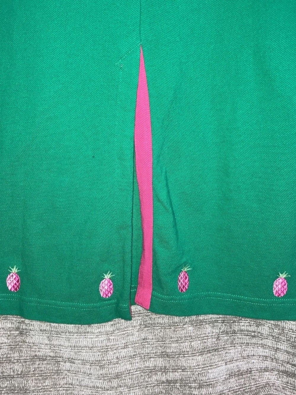 Quacker Factory Embroidered Pineapples Maxi Long Skirt Women's Green Pink M New - Picture 4 of 8